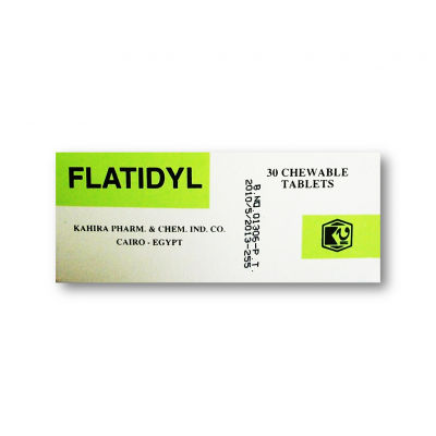 FLATIDYL 40 MG ( SIMETHICONE ) 30 CHEWABLE TABLETS